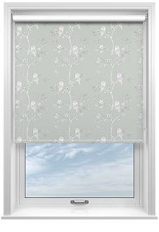 Treetop Owls, Powder Green - Roller Blind